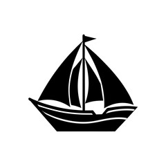 sailboat icon vector  