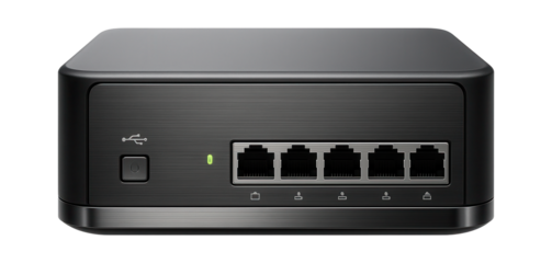 Networked workstation with built-in KVM switch and multiple Ethernet ports