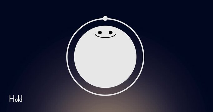 Minimalist breathing exercise animation featuring a smiling character and circular breathing guide perfect for mindfulness videos, meditation apps, stress relief tutorials, and wellness presentations.