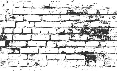 Grunge Brick Wall Texture – Distressed Urban Vector Illustration. Isolated Design, transparent background. 