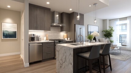 Modern, open-concept kitchen