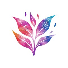 Naklejka premium Abstract watercolor leaves