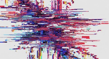 Abstract digital glitch effect with vibrant color blocks