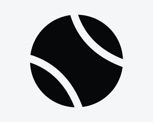 Tennis Ball Line Outline Round Shape Sphere Sports Equipment Object Game Competition Play Black White Icon Sign Symbol Vector Illustration Artwork