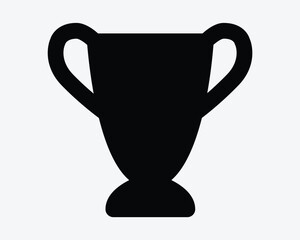 Trophy Cup Competition Win Winner Champion Championship League Winning Prize Gift Success Black White Icon Sign Symbol Vector Illustration Artwork