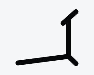 Threadmill Line Shape Outline Side View Run Running Jog Jogging Gym Equipment Exercise Cardio Black White Icon Sign Symbol Vector Illustration Artwork