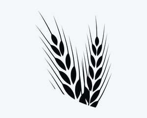 Wheat Grass Rice Plant Platation Crop Farm Farming Leaf Agriculture Field Plants Organic Nature Black White Vector Icon Sign Symbol Graphic Artwork