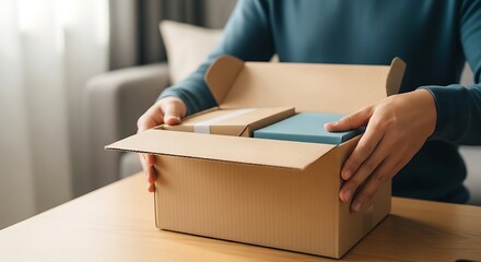 Person Unboxing Online Delivery at Home