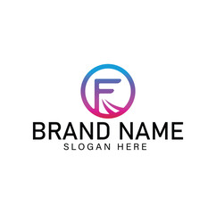 Colorful Initial F Logo Design Template