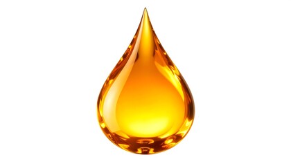 Single drop of golden liquid