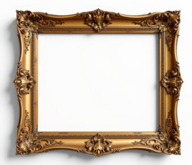 Intricate Baroque Frame Corner White Background