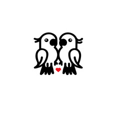 Obraz premium A simple black and white illustration of a parrot perched on something unseen below it