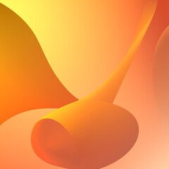 Smooth flowing orange and yellow abstract shapes background