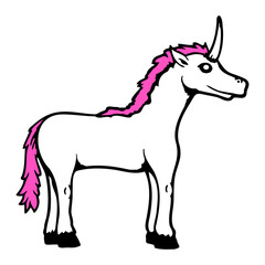 Obraz premium Unicorn Pink Cute Pretty Friendly Cartoon Horse