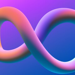 Smooth infinity symbol gradient pink purple blue flowing curves image
