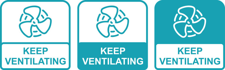 Keep Airflow Moving Logo – Ventilate Room Warning Icon for Signage or Packaging