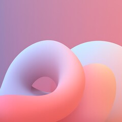 Smooth pastel torus knots with gradient background abstract pink
