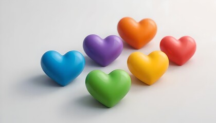 Obraz premium Rainbow Heart Assortment: A Vibrant Collection of Love and Diversity