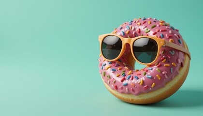 funny donut face with pink glasses