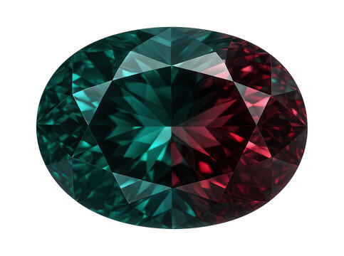 Natural alexandrite showing a strong dichroism with green and red tones