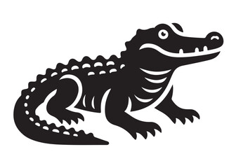 crocodile silhouette vector illustration design crocodile logo silhouette vector, alligator silhouette reptile wildlife animal, crocodile animals logo silhouettes vector on white background