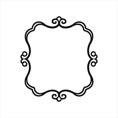 Antique Gilded Frame Line Art Vector