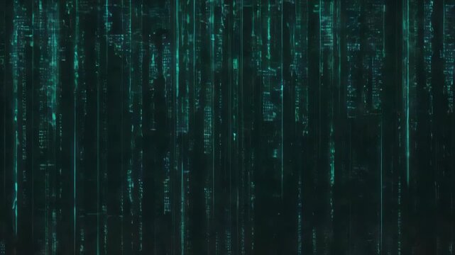 Endless digital rain effect with glowing green binary codes falling vertically