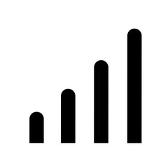 cell phone signal icon vector on white background