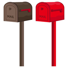 post mount mailbox vector drawing.