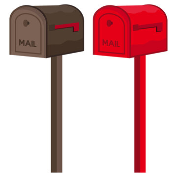 post mount mailbox vector drawing.