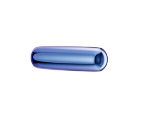 3D Glossy metallic blue minus symbol with a modern, sleek and minimalistic design. 3d illustration
