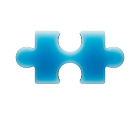 Fototapeta premium A smooth, glowing blue puzzle piece with a soft, futuristic and elegant appearance. 3d illustration