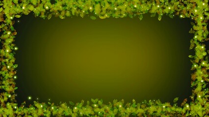 green leaves border
