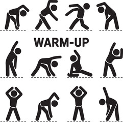 Man People Athletic Exercise Stretching Symbol Pictogram Icon