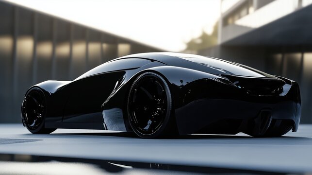brand-less generic concept car in black