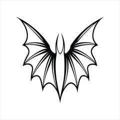 Dark Fantasy Bat Wings Linear Design