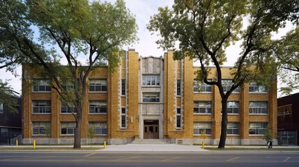 Historic westmount park elementary school exterior on sunny day – educational architecture building facade