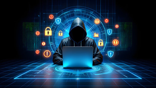 Global digital communication: Businessman with a laptop against a world map and binary code background