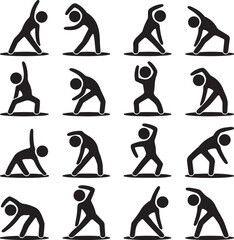 Man People Athletic Exercise Stretching Symbol Pictogram Icon