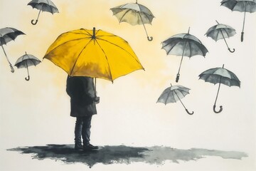 The man under the umbrella