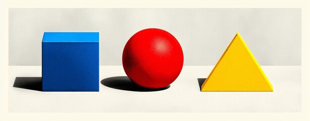 Obraz premium geometric shapes 3d illustration, geometric shapes 3d illustration, geometric shapes 3d illustration with cube sphere and triangle on minimal background
