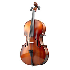 Fototapeta premium String Serenade: A meticulously crafted cello, radiating warmth and sophistication, is showcased against a pristine backdrop.