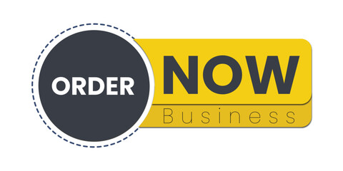 Modern Order Now Button Graphic Design for Online Business and E-commerce Promotion in Bold Yellow and Black Style