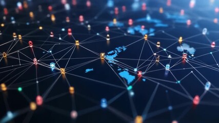 A network of connections symbolizing global digital communication and international business opportunities.