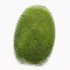 Green fingerprint made of grass on white background