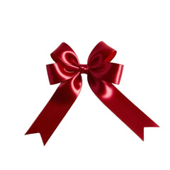 Elegant Red Bow Isolated on White Background for Gift or Decoration

