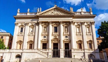 Fototapeta premium Facade of a light beige church