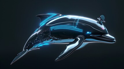 dolphin isolated on blue background