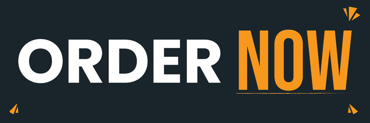 Bold Order Now Banner Design for E-commerce and Online Business Promotions in Dark Background with Modern Typography