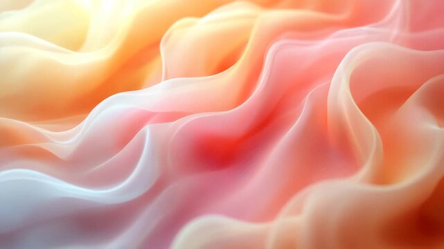 Abstract flowing waves in peach and cream pastel colors, a mesmerizing visual delight